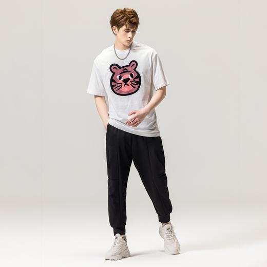 PINLI品立春季新款老虎圆领T恤男士短袖休闲上衣BG231111032 商品图1