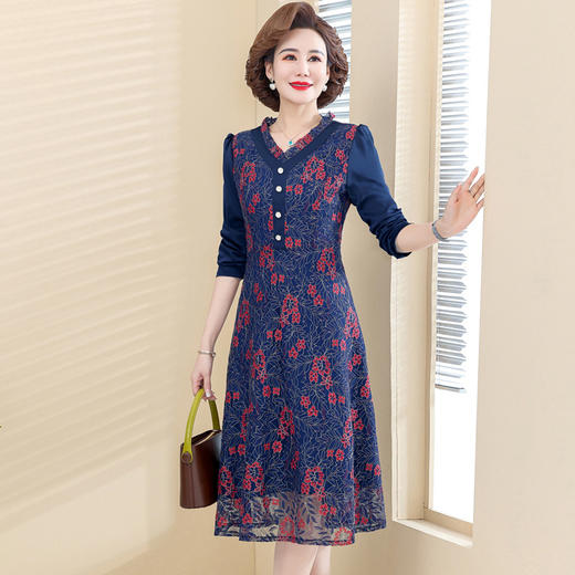 MF12317春装中年女装长裙气质显瘦中老年女款裙 商品图2