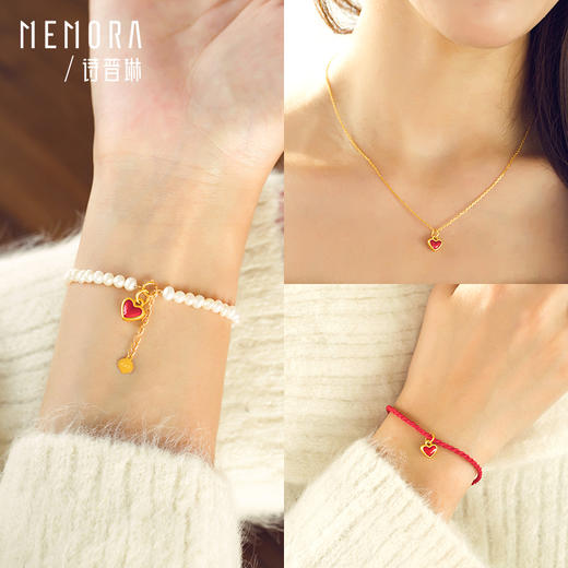 足金小红心吊坠 心形桃心挂坠黄金爱心挂坠MEMORA诗普琳HPE03201（线上专供） 商品图5