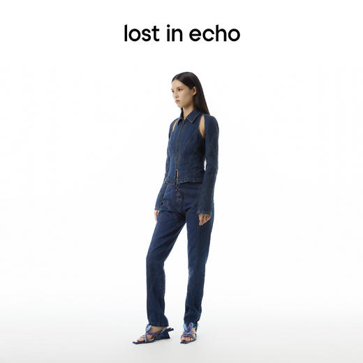 lost in echo 23春夏新款Ari系列两件式背心披肩牛仔外套半裙套装 商品图2