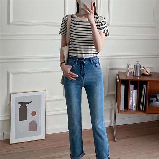 ZARA同厂爱心条纹衬衫/新疆棉弹力显瘦牛仔裤 商品图3