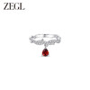 ZEGL设计师红玫瑰系列红色花朵戒指女小众设计高级感水滴食指戒子 商品缩略图2