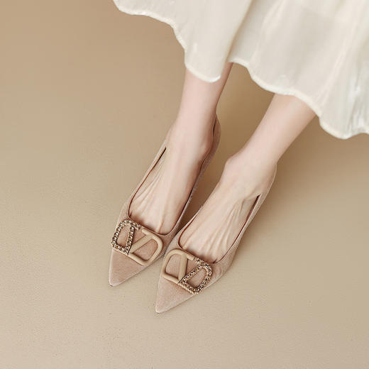 舒适百搭，尖头羊猄皮高跟单鞋DB-M5576 商品图10