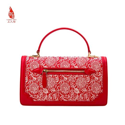 SAINTJOY/上久楷 女士宋锦拎包 缠枝纹 蓝色  红色 黑色 BWS16A0901 商品图6