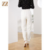 佐尔美2023新款 气质百搭抽绳松紧腰白色长裤E13KC47 商品缩略图4