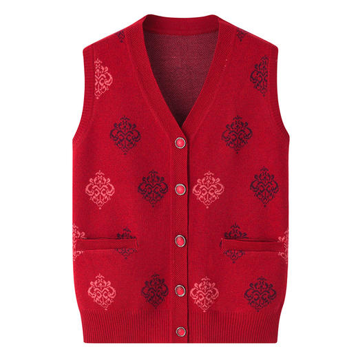 LX-969春秋冬装女马甲奶奶外穿马夹老太太针织开衫 商品图4