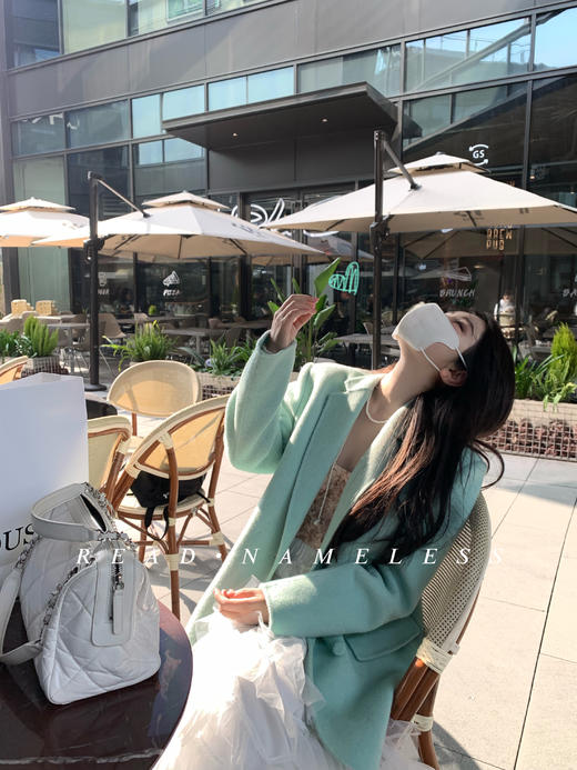 Read Nameless /薄荷绿高比例羊毛双面呢套装 商品图9