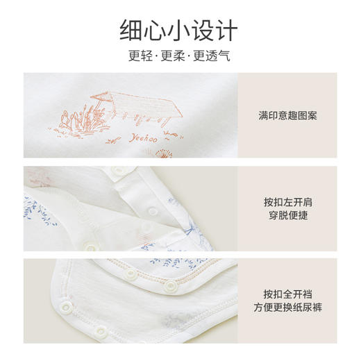【商场同款】英氏新生婴儿连体衣夏季薄款透气男女宝裆蛤爬服 商品图2