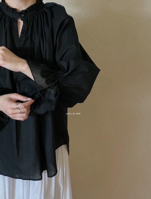 Francesca多色泡泡袖衬衫上衣 商品图0