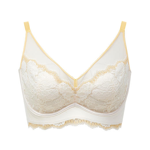 都市丽人完美包容常规内衣D杯超薄3/4杯蕾丝文胸三排软钢圈YB33J6 商品图4