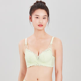 都市丽人自然舒适常规内衣B中厚3/4杯蕾丝文胸三排树脂胶圈LB31A1
