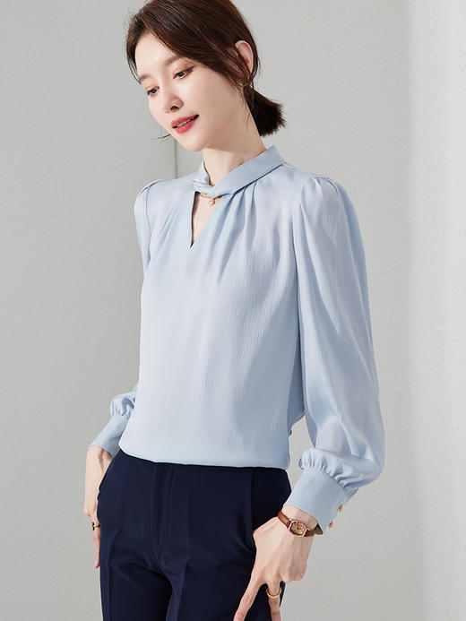 职业衬衫女时尚打底衬衣气质设计感小众内搭长袖ol正装工作服宽松 商品图2