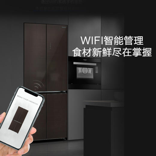 松下（Panasonic）510升十字门冰箱 APP智控 银离子kang菌 节能导航 风冷无霜家用NR-D521CX-T 商品图1