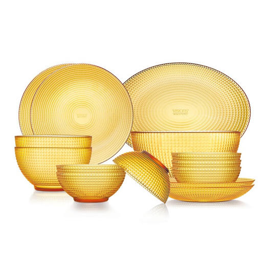 VISIONS 康宁琥珀色餐具家用厨房客厅水果盘欧式14件组VS-AMR14/KZCL 商品图1