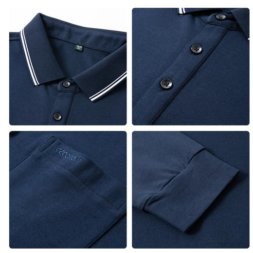 一口价【新款DPS】大依优型大码长袖POLO衫翻领春季加肥加大肥佬休闲商务宽松上衣男士 商品图2