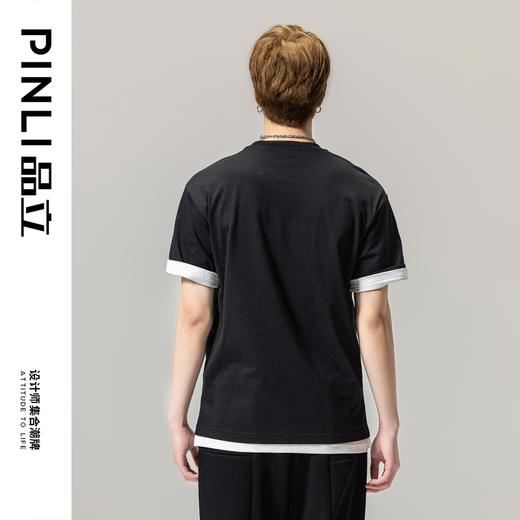 PINLI品立春季新款老虎圆领T恤男士短袖休闲上衣BG231111032 商品图4