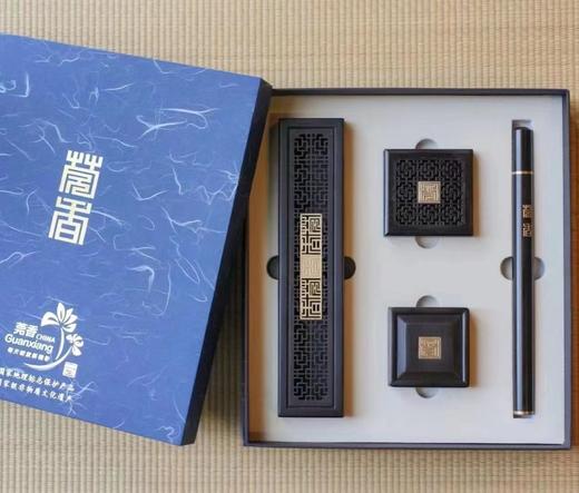 黑檀木嵌铜莞香礼盒四件套 莞香手信  广东手礼 商品图2