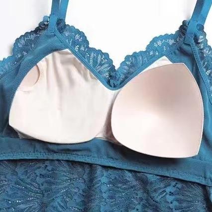 拼接蕾丝无钢圈文胸内衣一体真丝吊带 可内搭可打底 商品图2