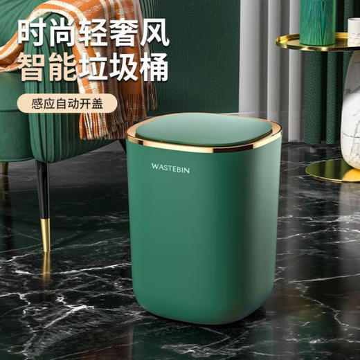 阿斯卡利12L智能垃圾桶充电款带盖全自动感应式家用厨房厕所卫生间客厅轻奢垃圾筒纸篓 商品图0