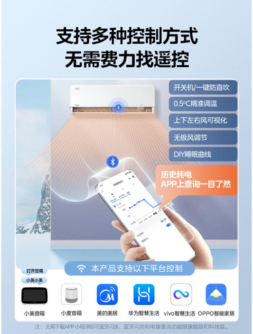 美的（Midea）1.5匹 风尊 科技版 新一级能效 变频冷暖 壁挂式空调挂 京东小家智能家电 KFR-35GW/N8MXC1 商品图3