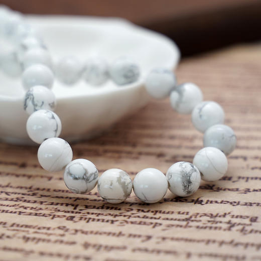白松石8mm珠料意卡米诺手串念珠单颗珠子散珠半成品 商品图4