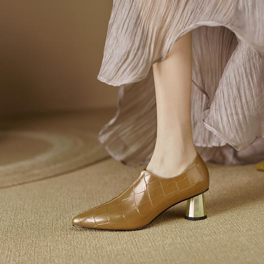 经典百搭，全真皮高品质气质款单鞋ND-15056S 商品图10