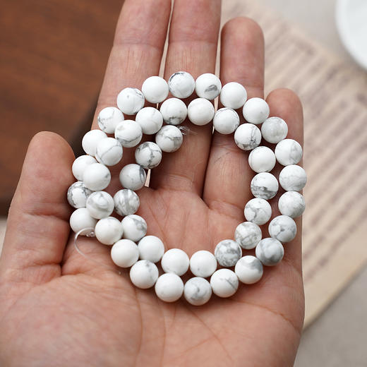白松石8mm珠料意卡米诺手串念珠单颗珠子散珠半成品 商品图2