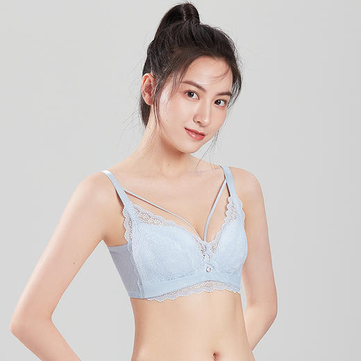 都市丽人舒软挺塑调整型内衣AB中厚3/4杯蕾丝塑身文胸三排无钢圈LJ34C6 商品图1
