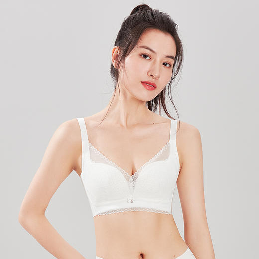 都市丽人WISECOOL内衣BC超薄3/4杯蕾丝文胸三排无钢圈YB32D3 商品图0