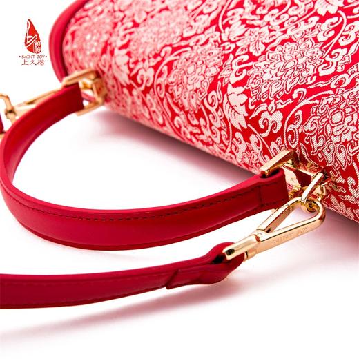 SAINTJOY/上久楷 女士宋锦拎包 缠枝纹 蓝色  红色 黑色 BWS16A0901 商品图8