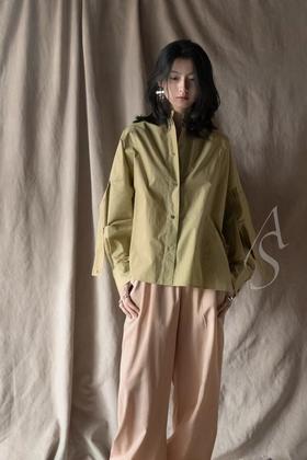 Studio Nicholson  蒲公英黄NEPTUNE落肩袖衬衫