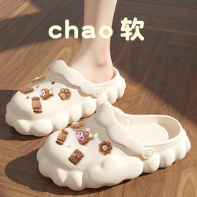 新款高颜值踩屎感洞洞鞋女款夏季外穿网红时尚防滑沙滩包头凉拖鞋