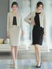 AD法式轻熟风两件套女米色短款圆领西装外套御姐范职业正装套装裙 商品缩略图4