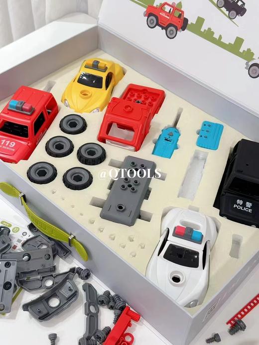 双鹰遥控城市救援队汽车套装 儿童玩具可拆装5合1礼盒 商品图3