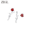 ZEGL设计师红玫瑰系列红色花朵耳环女轻奢高级感耳钉925银针耳饰 商品缩略图1