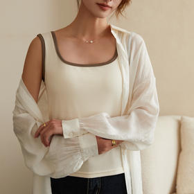 【Cottonmoon棉月】2023年春秋夏新款复古方领螺纹针织背心