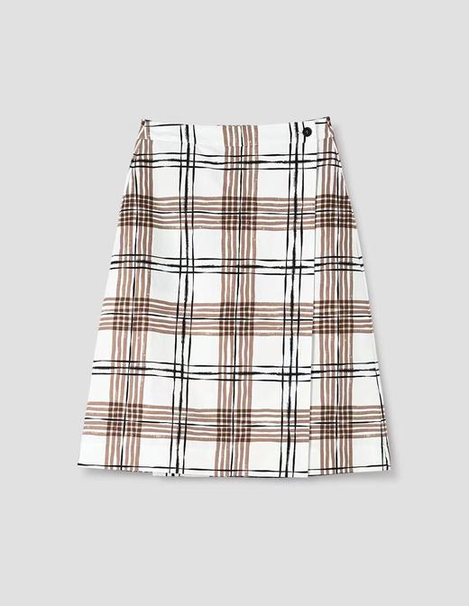 Margaret Howell  米白色手绘格纹A字裹裙 商品图7