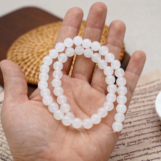 白玉髓珠料意卡米诺手串念珠单颗珠子散珠半成品 商品图0