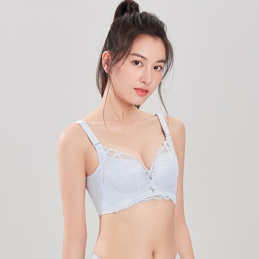 都市丽人舒软挺塑调整型内衣BC薄3/4杯蕾丝塑身文胸四排树脂胶圈LJ32C5 商品图1