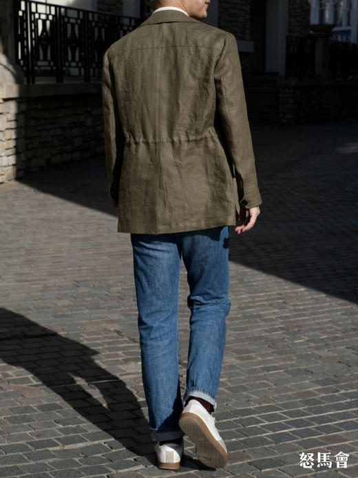 Baird Mcnutt 爱尔兰亚麻绿卡其野战夹克 商品图2