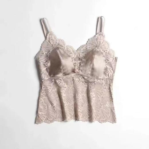 拼接蕾丝无钢圈文胸内衣一体真丝吊带 可内搭可打底 商品图5