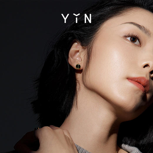 「因」系列 黄金比黑玛瑙耳钉 商品图5