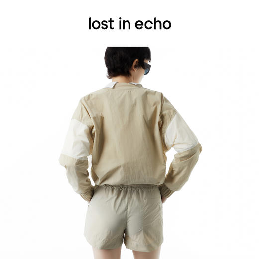 lost in echo设计师款Aliz系列拼接防晒外套罗纹腰短裤运动套装 商品图1