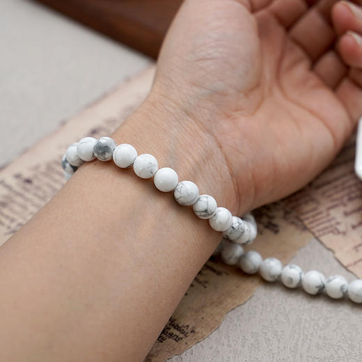 白松石8mm珠料意卡米诺手串念珠单颗珠子散珠半成品 商品图7