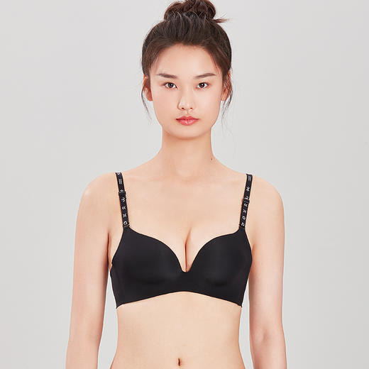 都市丽人0压无痕内衣A:中厚B:薄3/4杯光面泳布文胸三排树脂胶圈LB32B1 商品图0