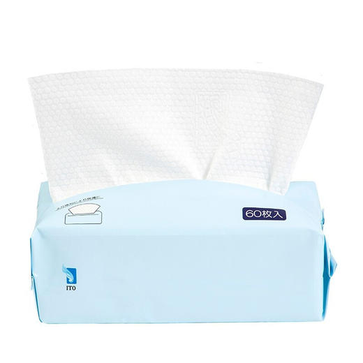ITO纸抽型洗脸巾60抽/包/117685 抽取式一面清洁一面护肤干湿两用 商品图0