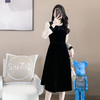 奢姿2024年春装新款大码女装气质圆领连衣裙胖妹妹撞色拼接裙子9931852384 商品缩略图2