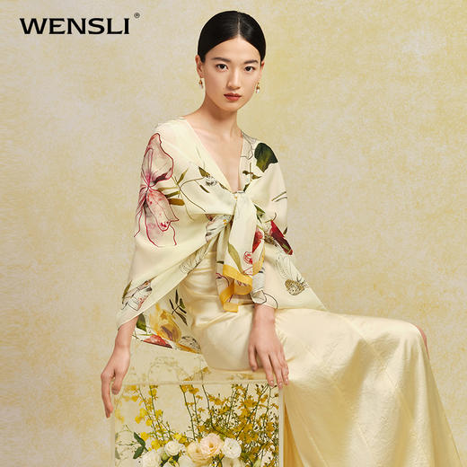 万事利“落英缤纷”胶原蛋白长巾 商品图0