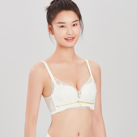 都市丽人自然舒适内衣AB薄3/4杯蕾丝文胸三排树脂胶圈LB32A3 商品图1