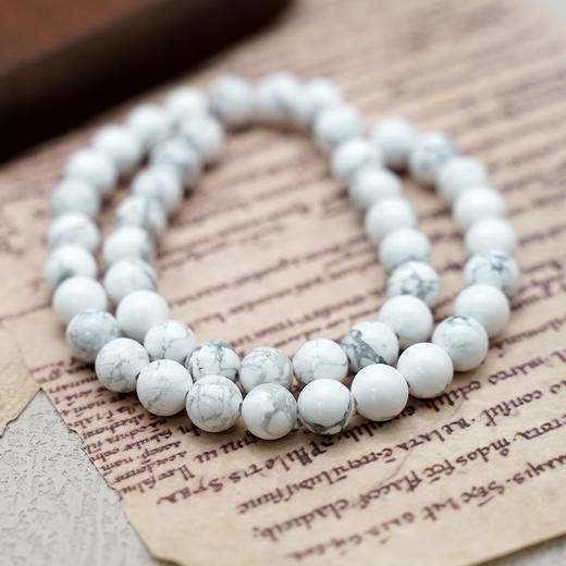 白松石8mm珠料意卡米诺手串念珠单颗珠子散珠半成品 商品图1